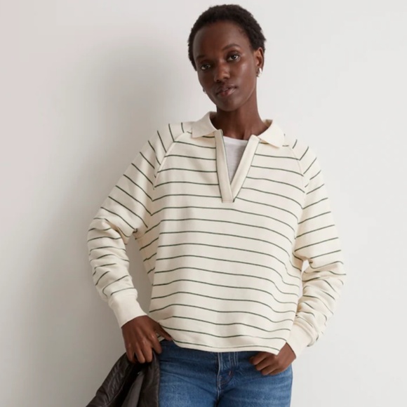 Madewell Betterterry Polo Sweatshirt NWT Size XS - Picture 2 of 9